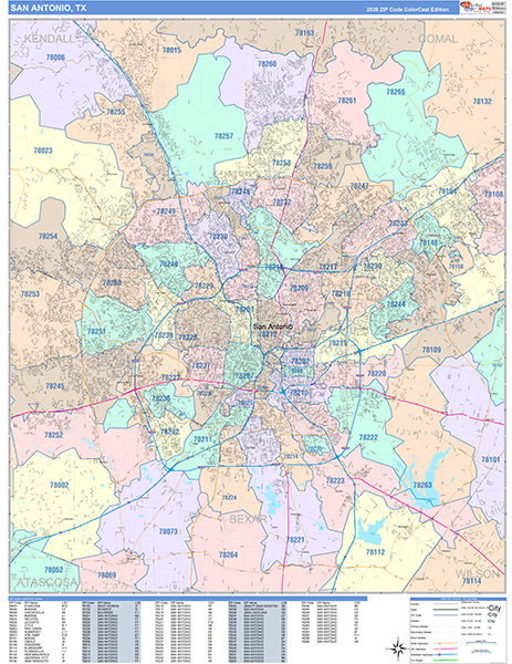 San Antonio, TX Zip Code Map